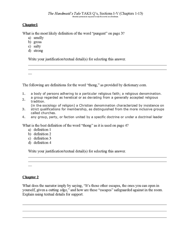 The Handmaid's Tale, Ch113 Test