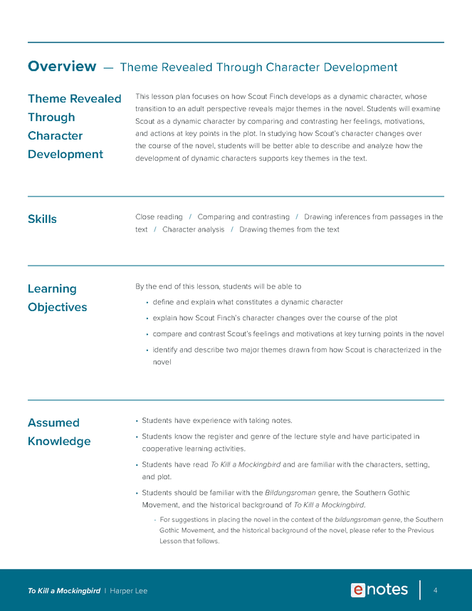 Character Analysis Of Character Development In To Kill A