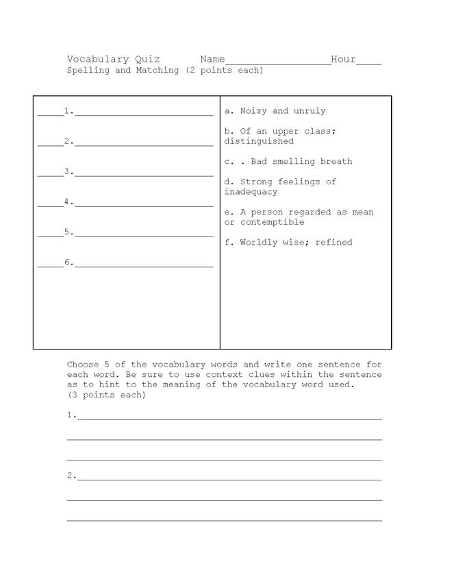 catr (part 5) vocab and spelling quiz preview image 1