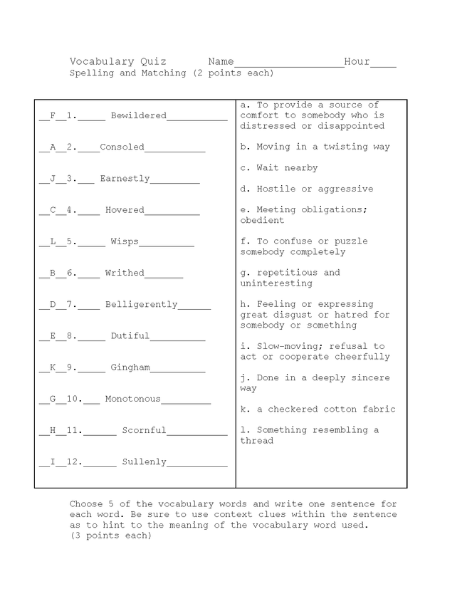 omam ch. 5-6 vocab and spelling quiz key preview image 1