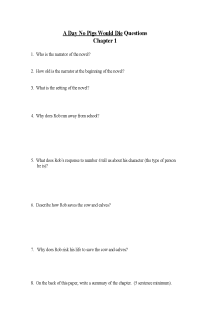 the book cover of A Day No Pigs Would Die Study Questions