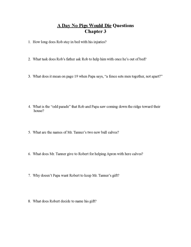 a day no pigs would die study questions preview image 3