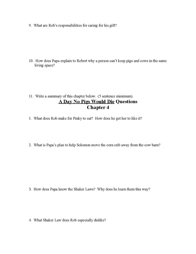 a day no pigs would die study questions preview image 4