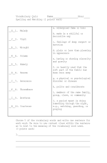 the book cover of Prologue Vocab and Spelling Quiz Key