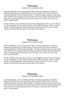 the book cover of Mythology by Hamilton -- Socratic Discussion