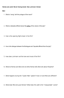 the book cover of Flim Questions for Romeo and Juliet (1996 version)