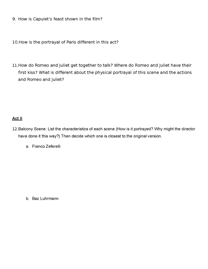 flim questions for romeo and juliet (1996 version) preview image 2
