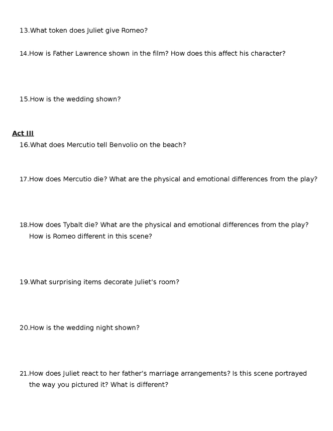 flim questions for romeo and juliet (1996 version) preview image 3