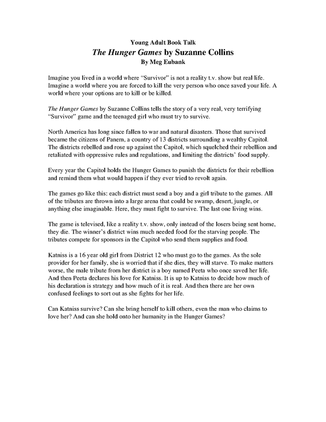 hunger games book talk preview image 1