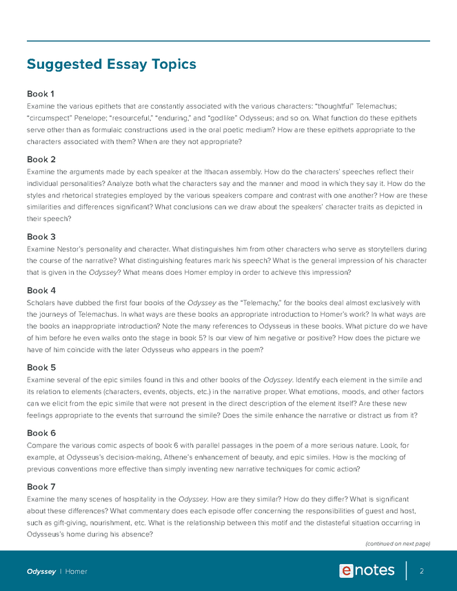 the odyssey essay topics and outlines preview image 2