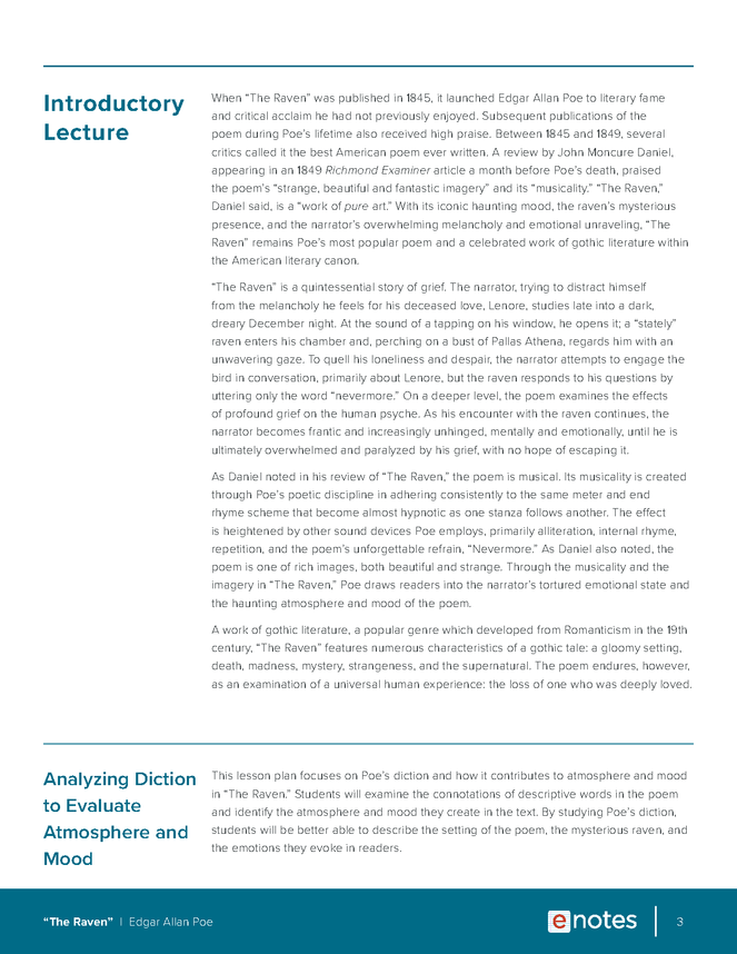 The raven lesson plans pdf picture
