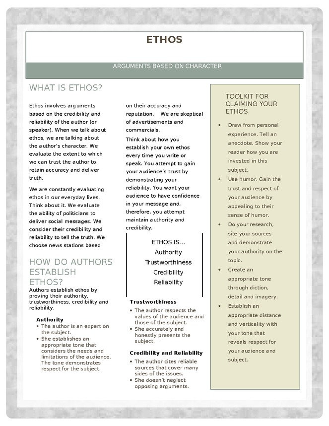 what is ethos? (handout) preview image 1