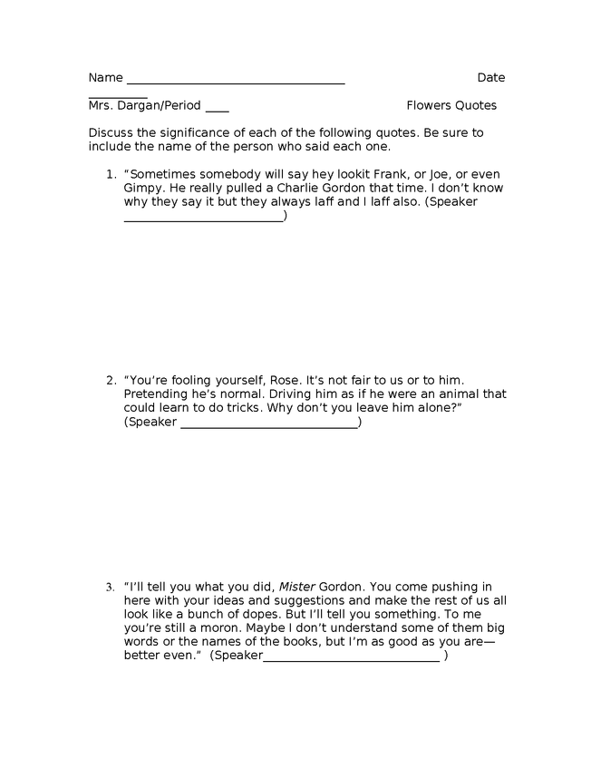 significant quotes from flowers for algernon preview image 1
