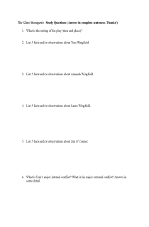 Cover image of The Glass Menagerie: Study Questions
