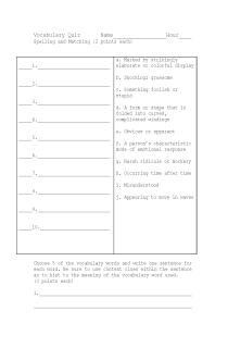 Cover image of The Yellow Wallpaper Vocab and Spelling Quiz