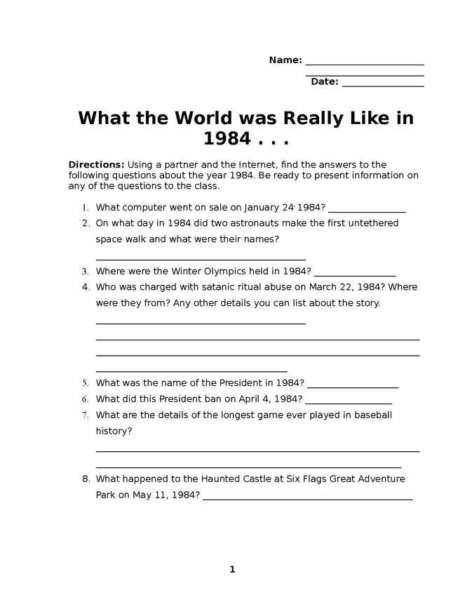 "1984" what the world was really like in 1984 preview image 1