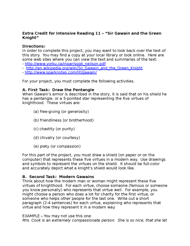 project for gawain and the green knight preview image 2