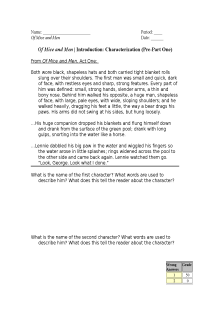 the book cover of Of Mice and Men: Characterization Intro