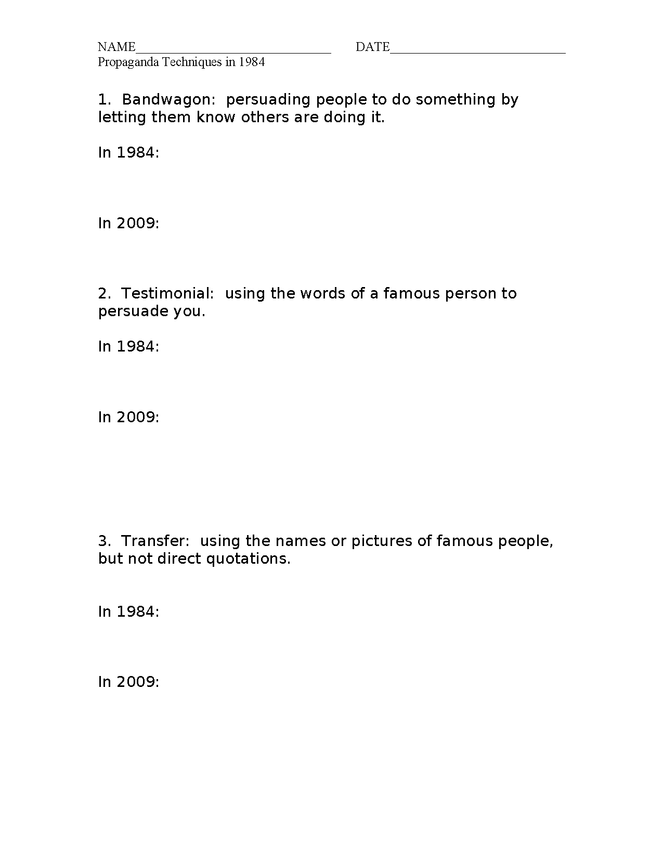 propaganda techniques in 1984 and today preview image 1