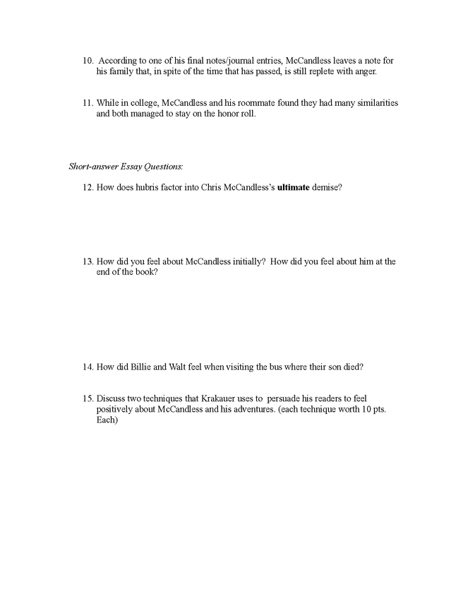 into the wild final exam preview image 2