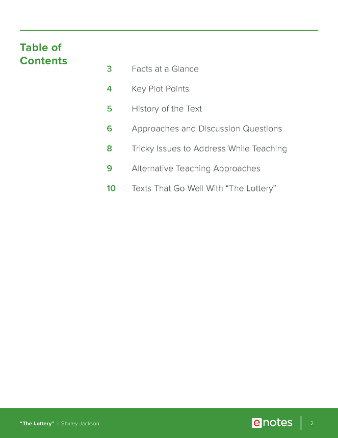 the lottery enotes teaching guide preview image 2
