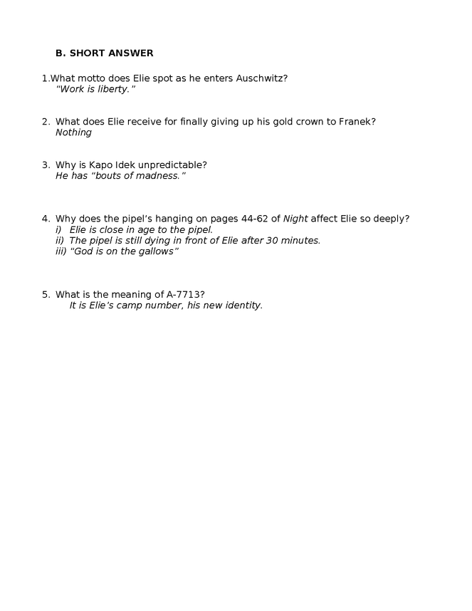 night quiz/answer key p. 1-62 preview image 5