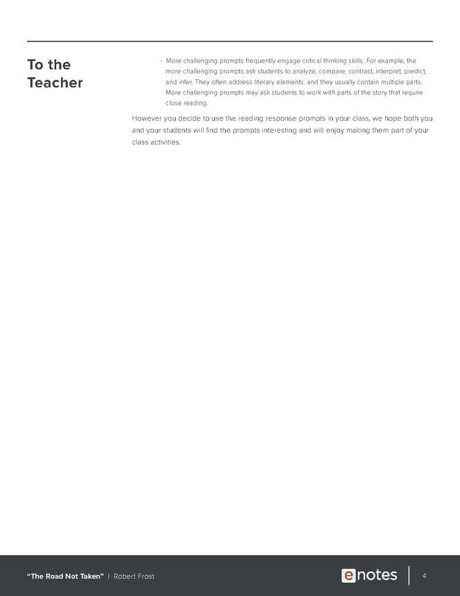 the road not taken enotes reading response prompts preview image 4