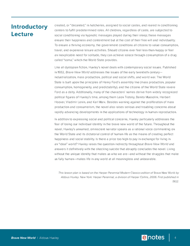brave new world enotes lesson plan preview image 4
