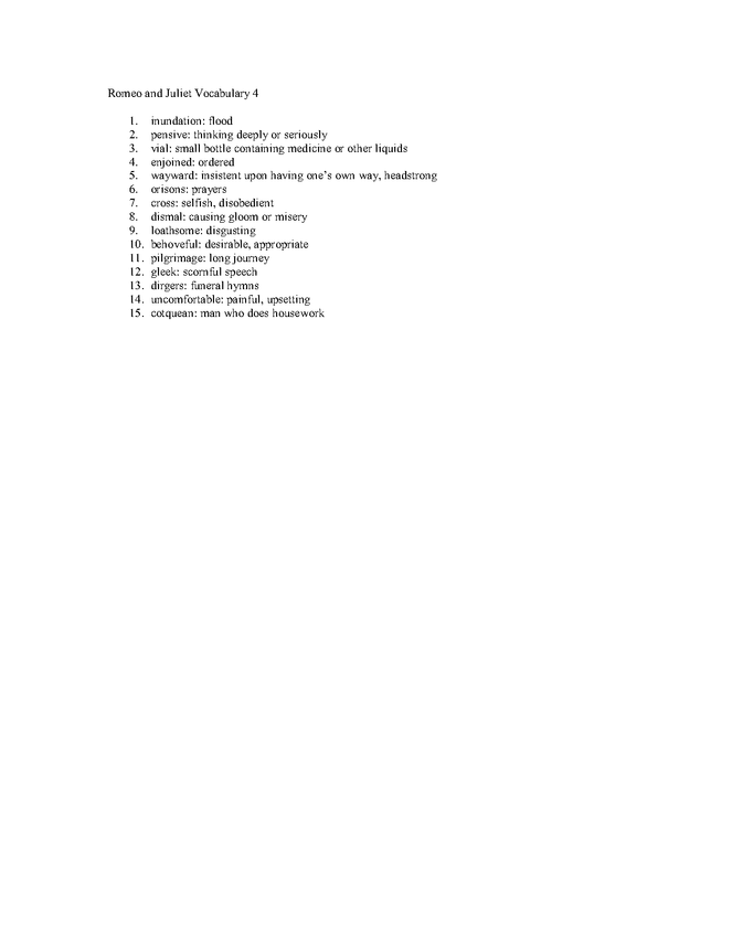 romeo and juliet act iv vocabulary quiz preview image 1
