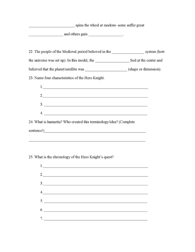 introduction to medieval history/literature test preview image 5
