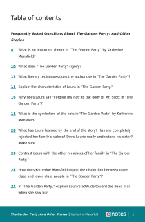 Preview image of Popular Questions About The Garden Party: And Other Stories