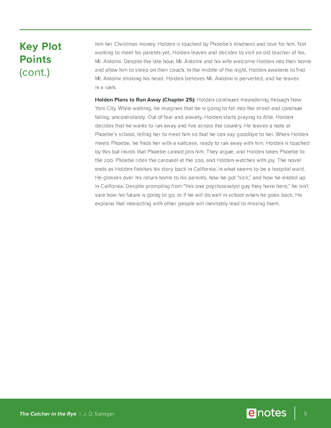 the catcher in the rye enotes teaching guide preview image 5