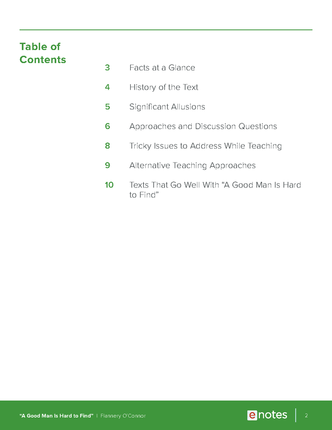 a good man is hard to find enotes teaching guide preview image 2