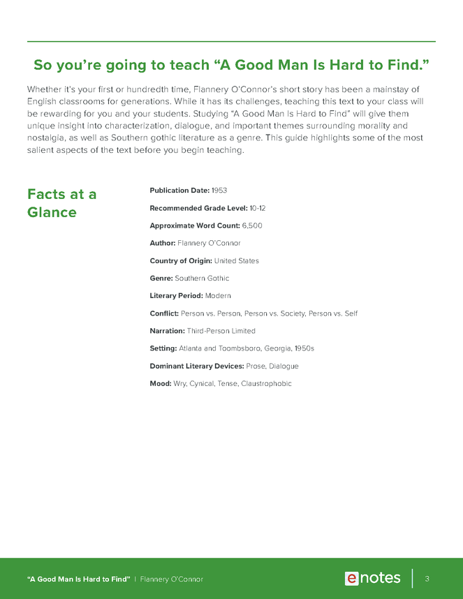 a good man is hard to find enotes teaching guide preview image 3