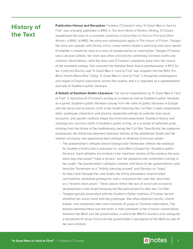 a good man is hard to find enotes teaching guide preview image 4