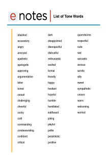 the book cover of List of Tone Words by eNotes