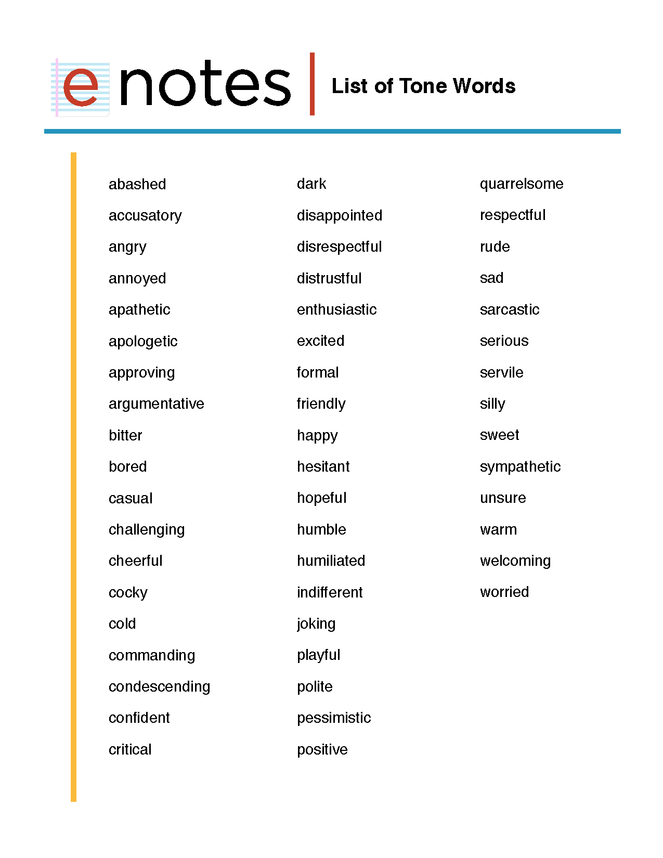 list of tone words by enotes preview image 1