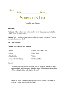 the book cover of Schindler's List Vocabulary and film questions