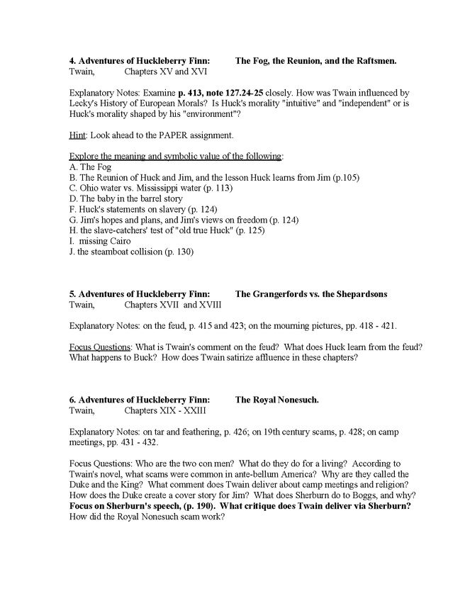 syllabus: twain, adventures of huckleberry finn preview image 2