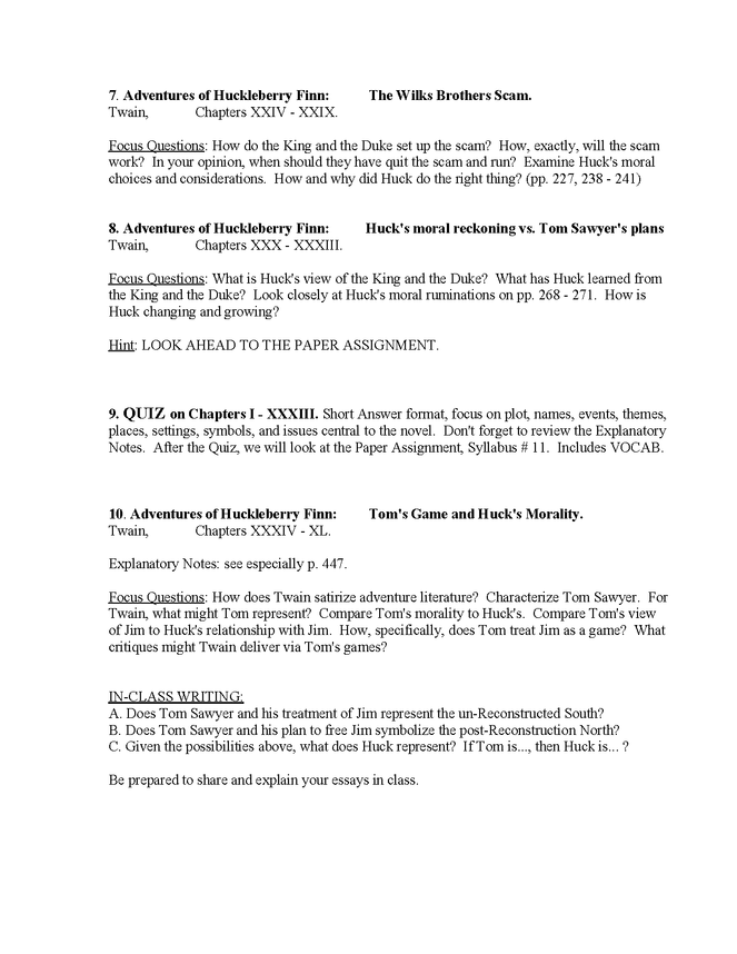 syllabus: twain, adventures of huckleberry finn preview image 3