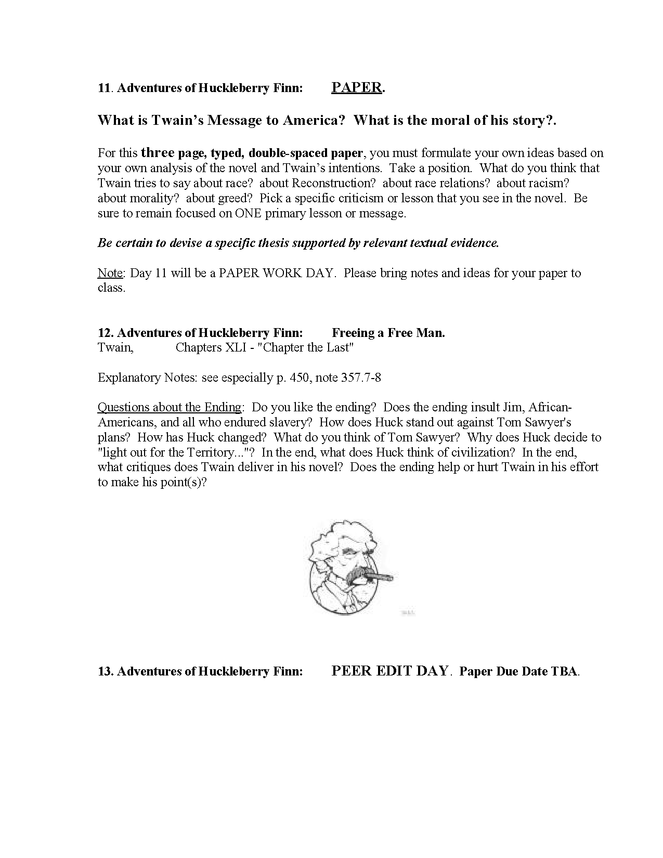 syllabus: twain, adventures of huckleberry finn preview image 4