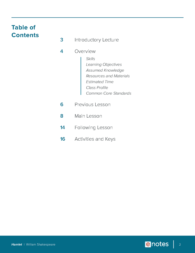 Hamlet Literary Devices Lesson Plan