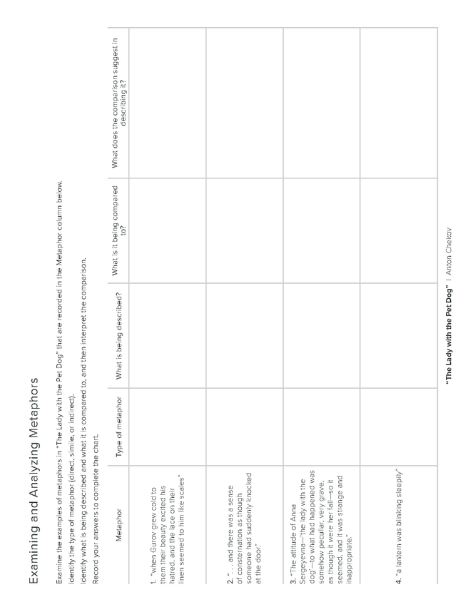 the lady with the pet dog metaphor activity preview image 5