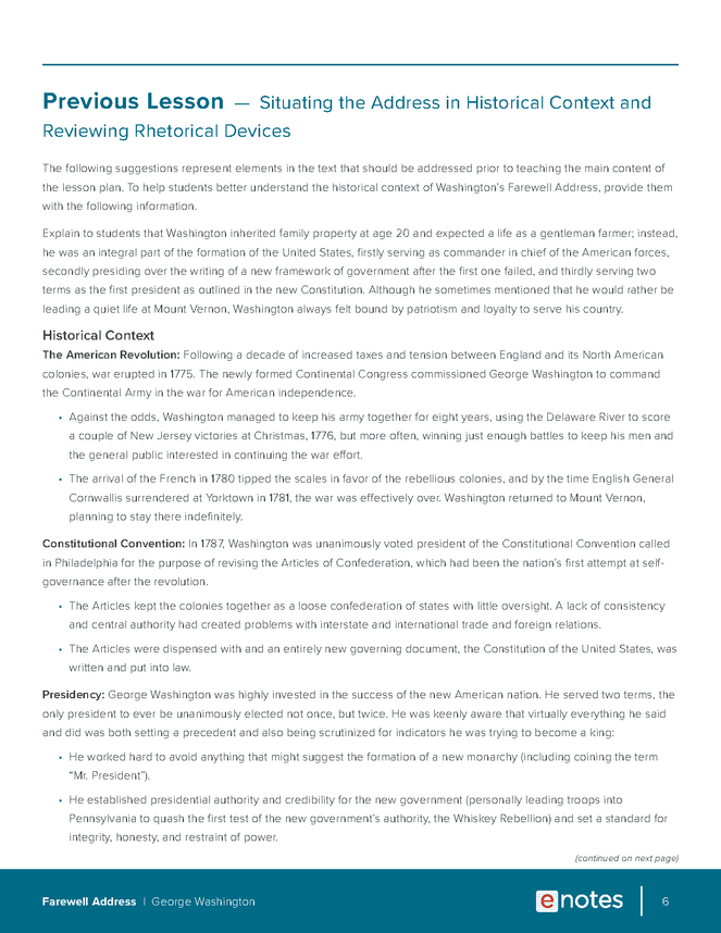 farewell address rhetorical devices lesson plan preview image 6