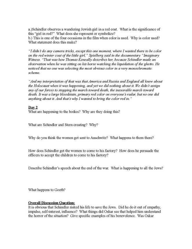 schindler's list video questions preview image 2