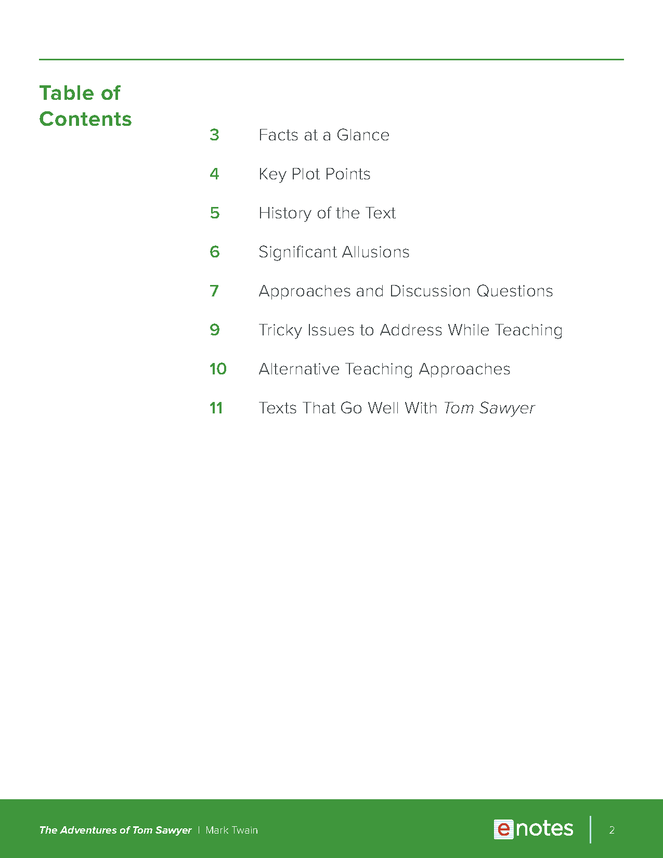 the adventures of tom sawyer enotes teaching guide preview image 2