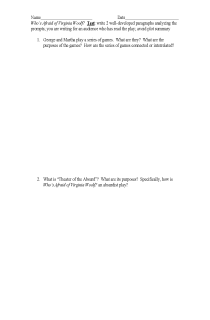 the book cover of Who's Afraid of Virginia Woolf?  Short Answer Test