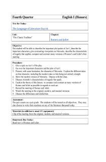 the book cover of Romeo and Juliet Lesson Plan 2 (9th Grade Day 66)