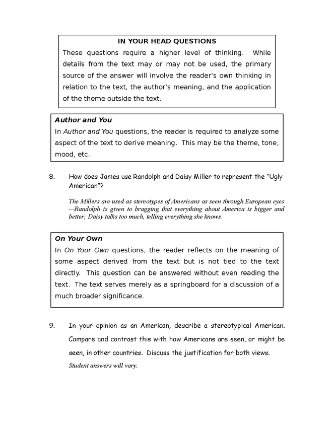 qar questions for james's daisy miller, ch. i preview image 3