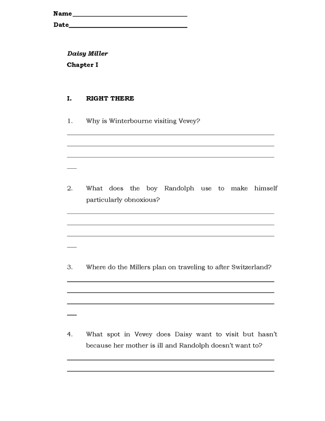 qar questions for james's daisy miller, ch. i preview image 4
